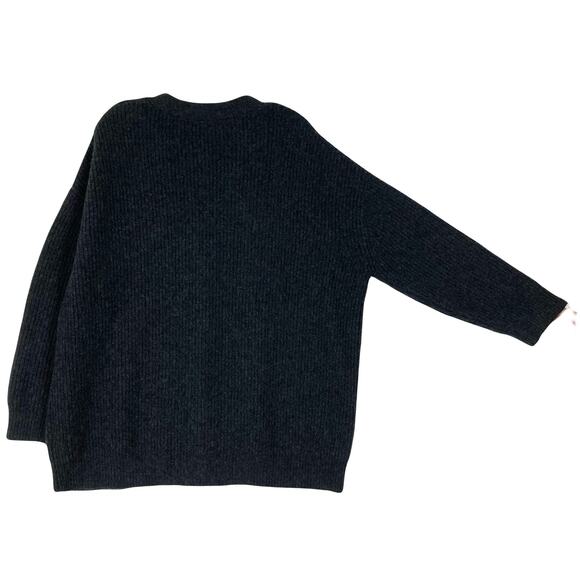 Nwot JENNI KAYNE Cardigan S Cashmere Grey”’Cocoon”Ribbed V Long-Sleeve Button-Up - Picture 5 of 11